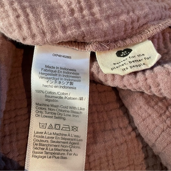 Madewell Lightspun Popover Tiered Mini Dress Mauve Shadow Size XS - Picture 6 of 6